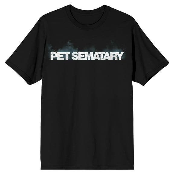 Pet Sematary Distressed Logo Crew Neck Short Sleeve Men's Black T-shirt 
-6XL