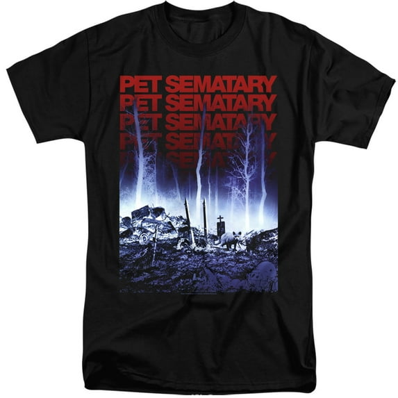 Pet Sematary Sematary Adult Tall T-Shirt 18/1 T-Shirt Black