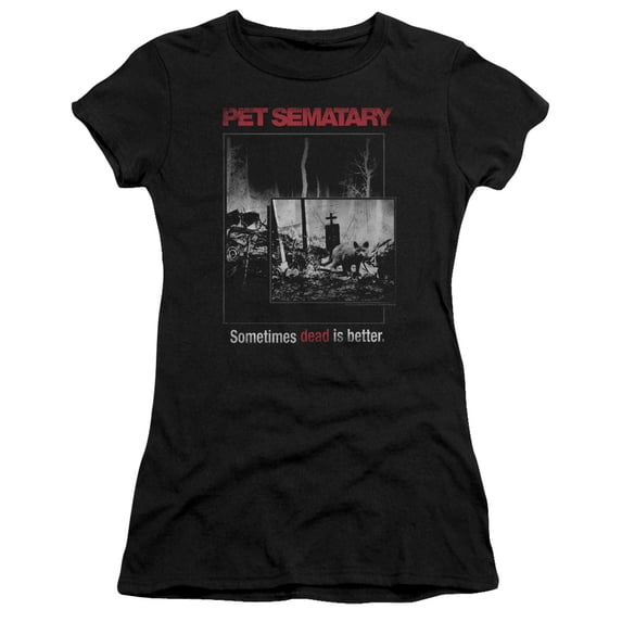 Pet Sematary Cat Poster Junior Women's T-Shirt Sheer Black