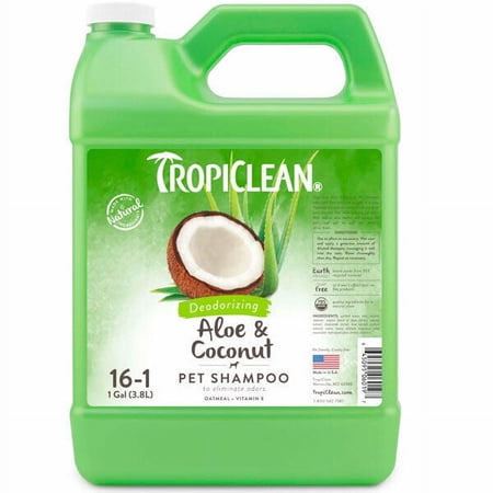 Pet Shampoo Aloe Coconut Deodorizing Soap Free Natural Gentle Gallon Concentrate (1 gallon)