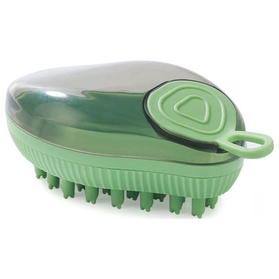 Pet Shampoo Massage Brush - 4.3" Soap Dispenser Grooming Tool for Dogs and Cats, Gentle Bath Brush for Sensitive Skin and Shedding Control
