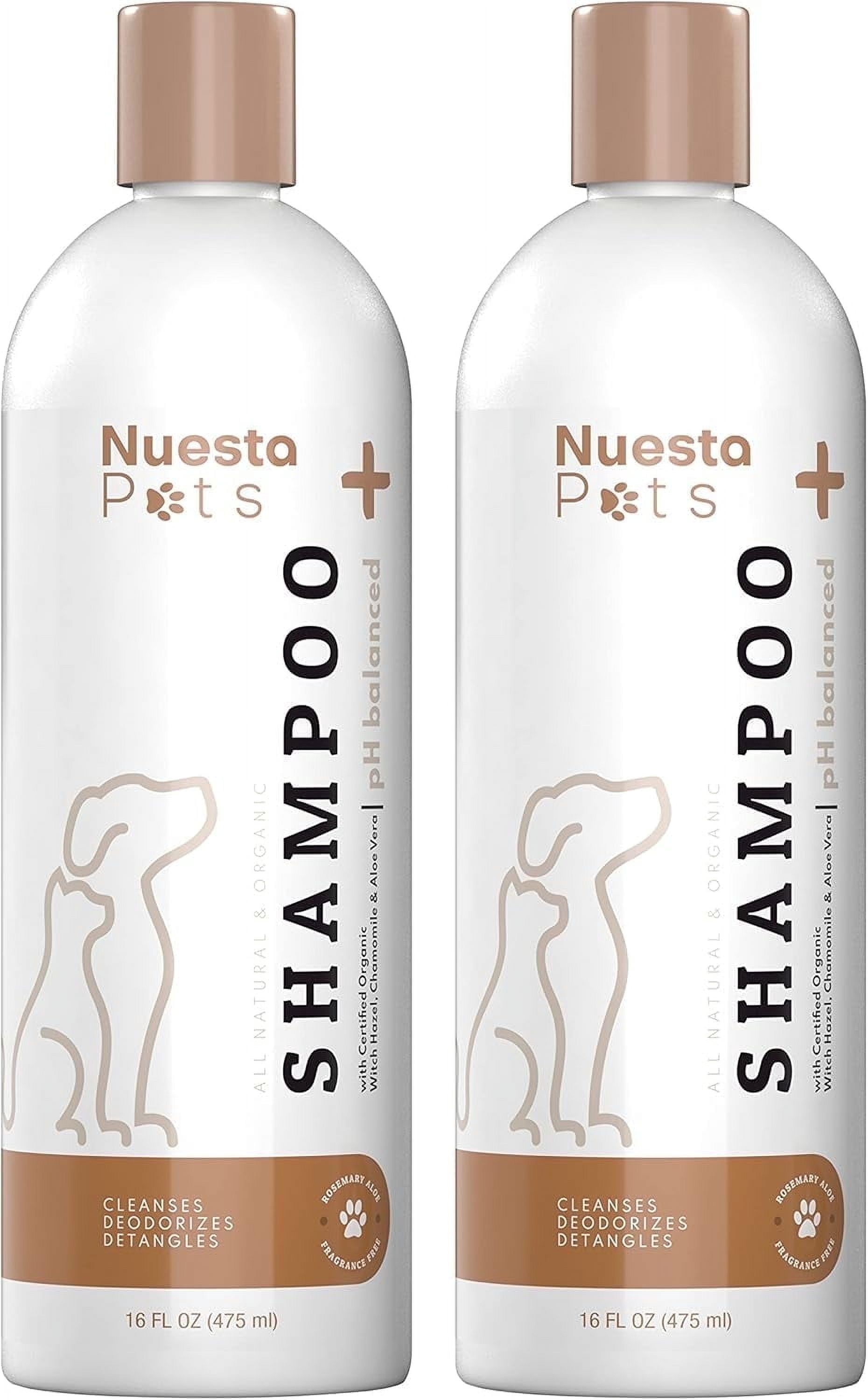 Nuesta Pet Shampoo for Dogs & Cats, Unscented, 16 Oz (2 Pack)