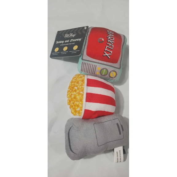 Pet Shop Barking and Streaming 3 pack Mini Toy Set Barkflix Movie Night Theme New with Tags