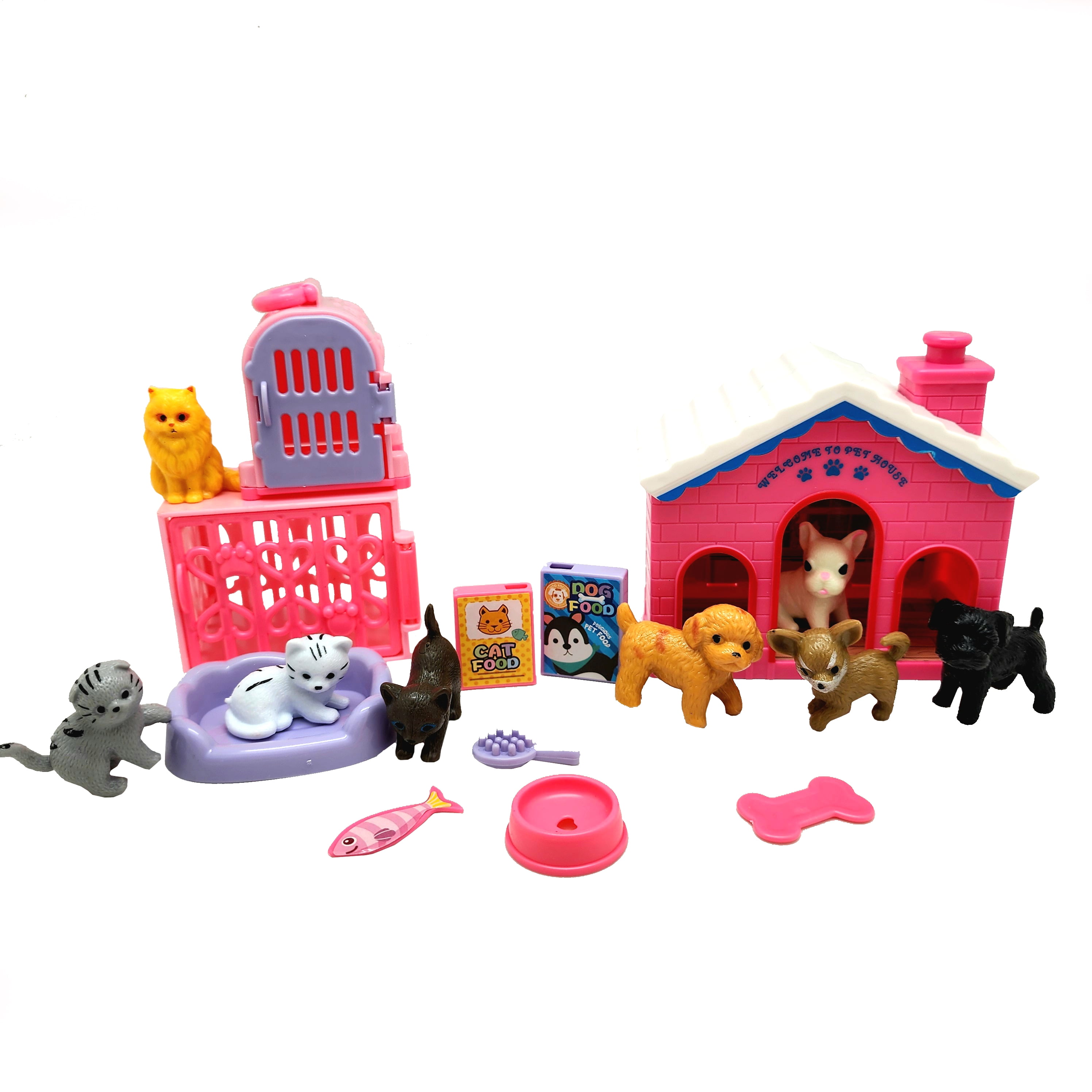 Pet Shop Toys Little Cat Dog Play Set Imagination Toy Animal Kidults Girls Boys Kids Tweens 18 PCS Walmart