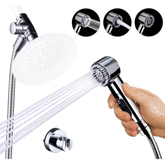 Pet Shower Attachment Polished Chrome 78 Inches Hose Indoor Pet Bathing Washing