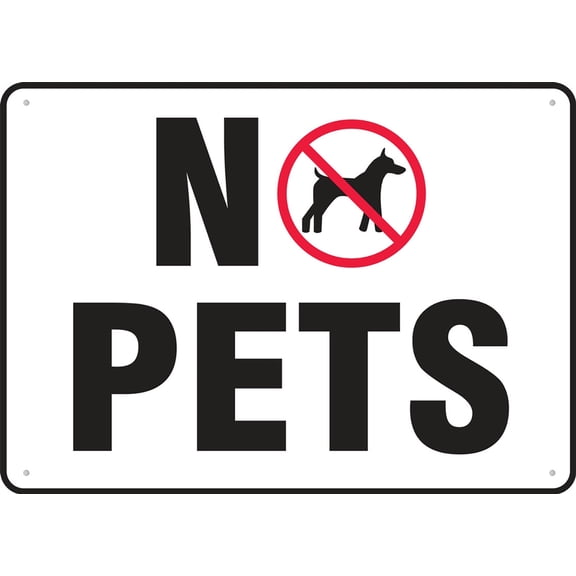 Pet Signs No Pets 8"X12" Rust Free Aluminum Signs Outdoor, Metal Tin Sign For Home, Business, Yard