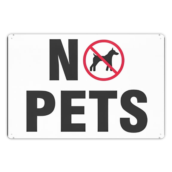 Pet Signs No Pets 8"X12" Rust Free Signs Outdoor, Metal Tin Sign For Home, Business, Yard