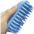 thumbnail image 1 of Pet Silicone Shampoo Brush for Long & Short Hair Medium Large Pets Dogs Cats, Anti-skid Rubber Dog Cat Pet Mouse Grooming Shower Bath Brush Massage Comb (Blue (New)), 1 of 10