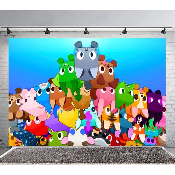 Pet Simulator Backdrop Banner Party Supplies Poster Movie Theme Background for Photography Birthday Decorations