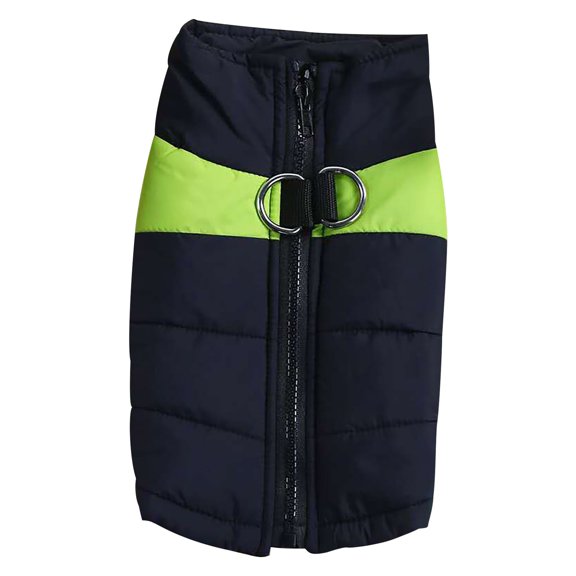 Pet Ski Wear Dog Vest Jacket, Breathable Warm Windproof Down Coat, Reflective Zipper Leash Ring Harness, Cold Weather Outdoor Walking Clothes for Puppies Dogs