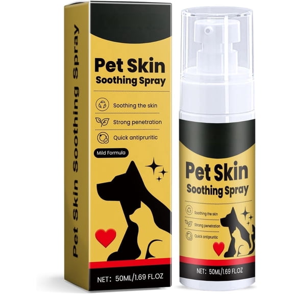 Pet Skin Soothing Spray for Dogs, Pet Skin Care Sprayfor Dogs and Cats, Hot Spot Sprays, Stop Scratching, Lickable, Nature Soothing Solution, Wound Cares Spray for All Animals, 50ml
