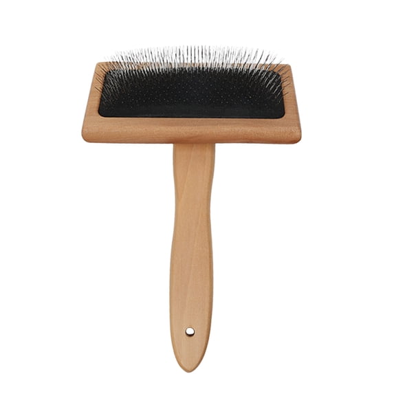Pet Slicker Brush for Dogs Cats Wooden Pin Comb for Detangling and Undercoat Removal Air Cushion Grooming Tool for Tapestry Wool Carding