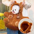 thumbnail image 1 of Pet Sling Bag Bear Hood Warm Crossbody Carrier Quilted Fleece Comfortable for Small Dogs Cats Travel Walks Vet Visits Café Trips, 1 of 2