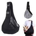 thumbnail image 1 of Hands Free Pet Sling Carrier, Pet Carrier for Small and Medium Dog up to 15 Lbs, Wrap Carrier Sling Adjustable Strap Zip Pocket, Hands Free Pets Pack for Outdoor Travel Subway - Black, 1 of 5
