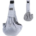 thumbnail image 1 of Pet Sling Carrier, Pet Carrier for Small and Medium Dog up to 15 Lbs, Wrap Carrier Sling Adjustable Strap Zip Pocket, Hands Free Pets Pack for Outdoor Travel Subway - GRAY, 1 of 7