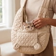 thumbnail image 1 of Pet Sling Carrier for Small Dogs Small Pet Carrier Pet Carrier for Cat 17 Inch Small Dog Carrier Sling Pet Travel Carrier Hands Free Walk Warm Winter Outdoor Khaki, 1 Pack, 1 of 6
