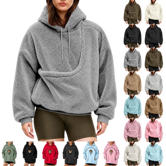 Pet Sling Hoodie for Women, Ultra-Soft Warm Pet Pouch Hoodies with Pocket Front Carry Pouch for Small Dogs and Cats Gray M