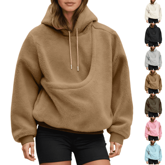 Pet Sling Hoodie for Women, Ultra-Soft Warm Pet Pouch Hoodies with Pocket Front Carry Pouch for Small Dogs and Cats Light Brown XL