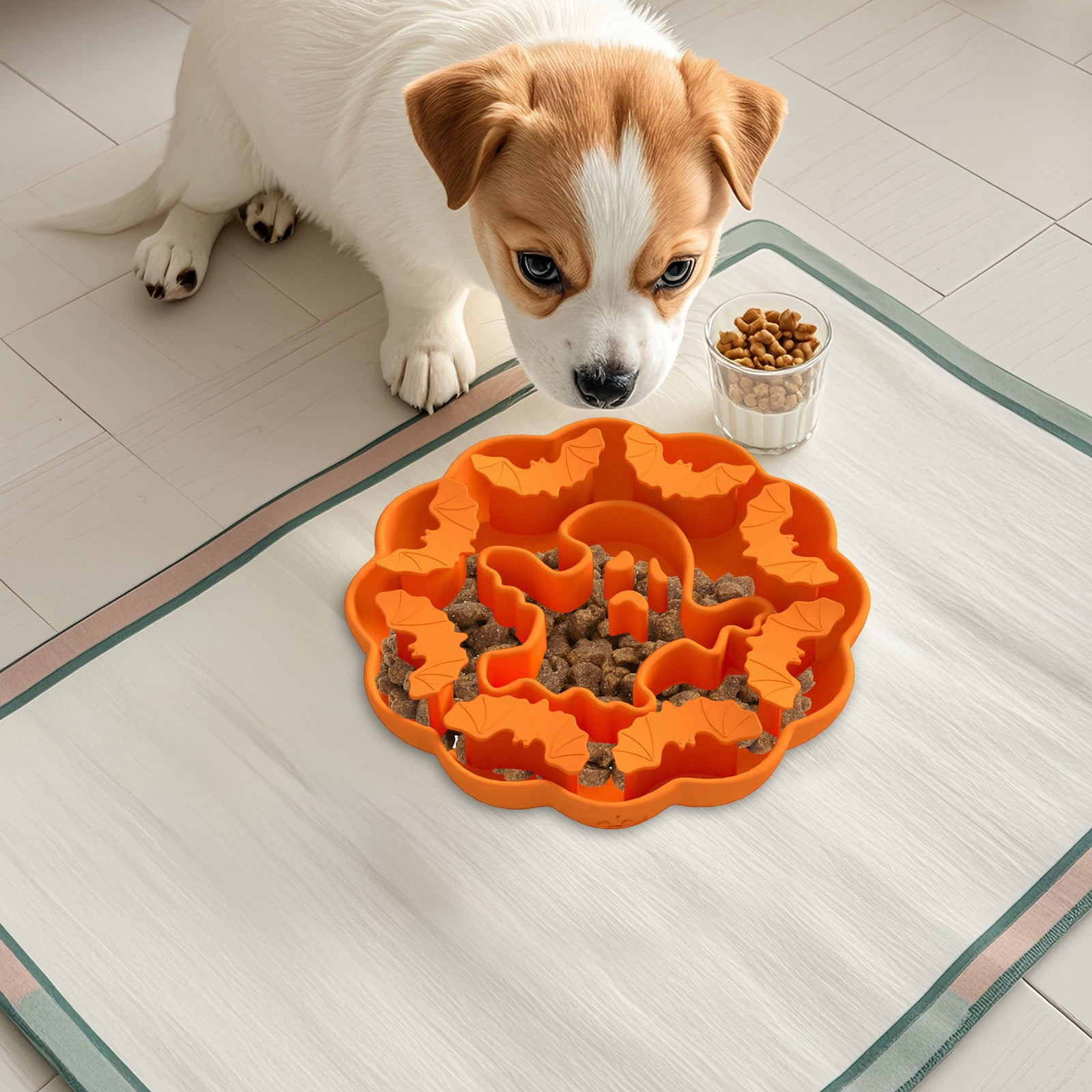 Pet Slow Feeder Bowl Silicone Dog Cat Food Bowl Anti Choking Maze Feeding Dish with Suction Base Non Slip Healthy Eating Dish for Small Medium Dogs Cats Feeding Training Bowl