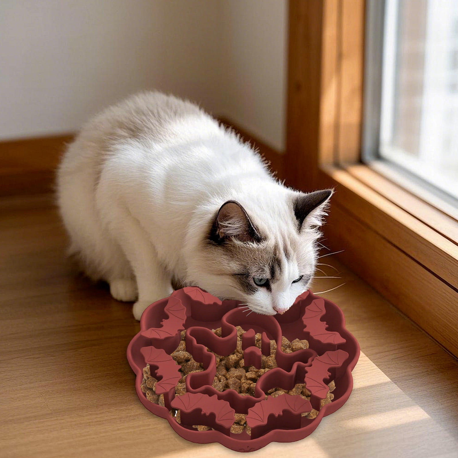 Pet Slow Feeder Bowl Silicone Dog Cat Food Bowl Anti Choking Maze Feeding Dish with Suction Base Non Slip Healthy Eating Dish for Small Medium Dogs Cats Feeding Training Bowl