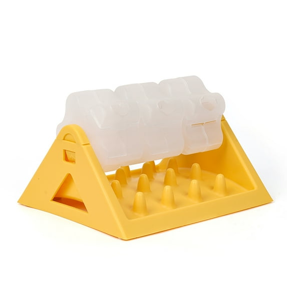 Pet Slow Feeder Dog Puzzle Feeder Treat Dispensing Toy for Dogs cats Training Interactive Rotating Food Toys Fun Pet Supplies (Yellow)