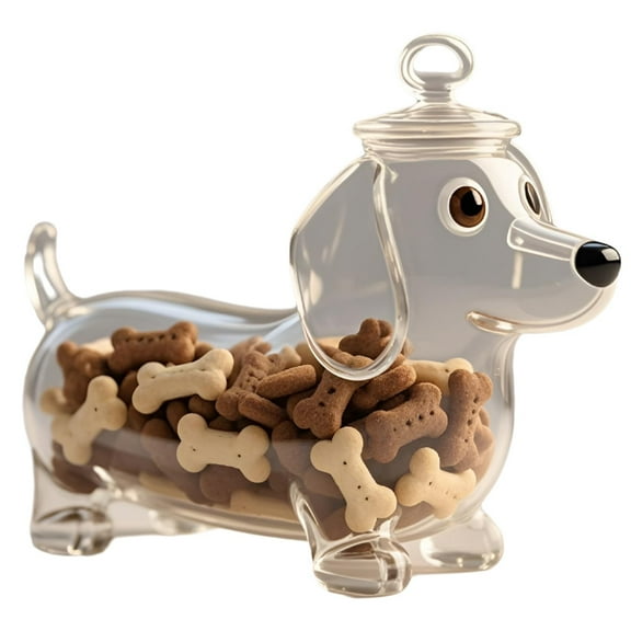Pet Snack Jar, Cute Dog Shape Glass Sealed Food Storage Container With Lid, Airtight Fresh-Keeping Design For Pet Treats, Decorative And Practical Kitchen Storage For Pet Lovers