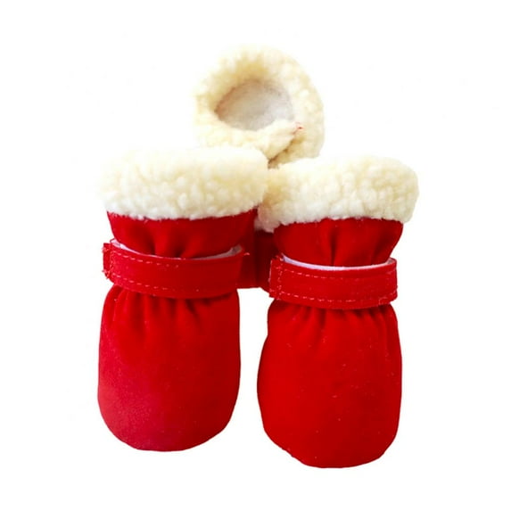 Pet Snow Boots, Soft Warm Dog Paw Protector Winter Dog Feet Shoes with Hook Loop Closure for Dogs Cats Puppy Kitten