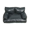 thumbnail image 1 of Pet Sofa Bed for Dogs Cats, Leather Couch with Backrest & Armrests, Scratch-Resistant Non- Sleeping Lounge, Orthopedic Supportive Indoor Resting Furniture for Living Room, 1 of 5