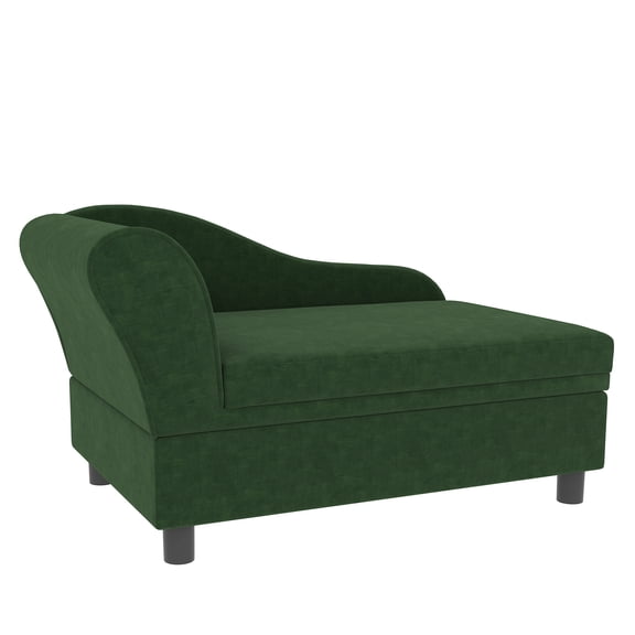 Pet Sofa Bed for Small Dogs & Cats, Green Couch with Storage - 23L Capacity - Cozy Velvet Foam Pet Furniture for Indoor Use