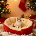 thumbnail image 1 of Pet Sofa, Christmas Pet Bed, Pet Bed, Removable Washable, for Cats Dogs, Semi Enclosed Cats Bed | Red KTFgvq, 1 of 6