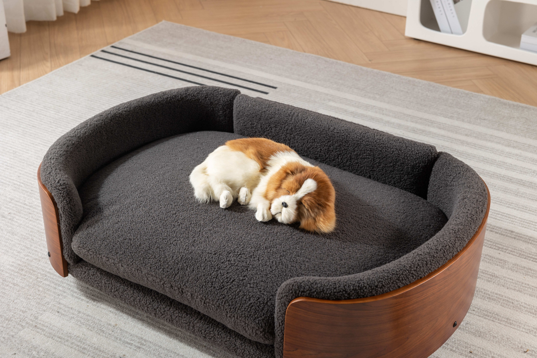 Pet Sofa Dog Bed Couch, Pet Couch Lounger with Solid Wood legs and ...