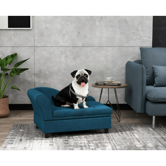 Pet Sofa Dog Sofa for Small Dogs with Storage, Dark Blue