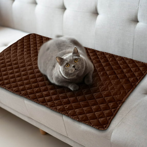 Pet Sofa Mat with Pillow | Summer Heat Relief Pet Mat | 100cm x 75cm Medium Dog Bed Cover | Machine Washable Canvas Mat for Furniture Protection
