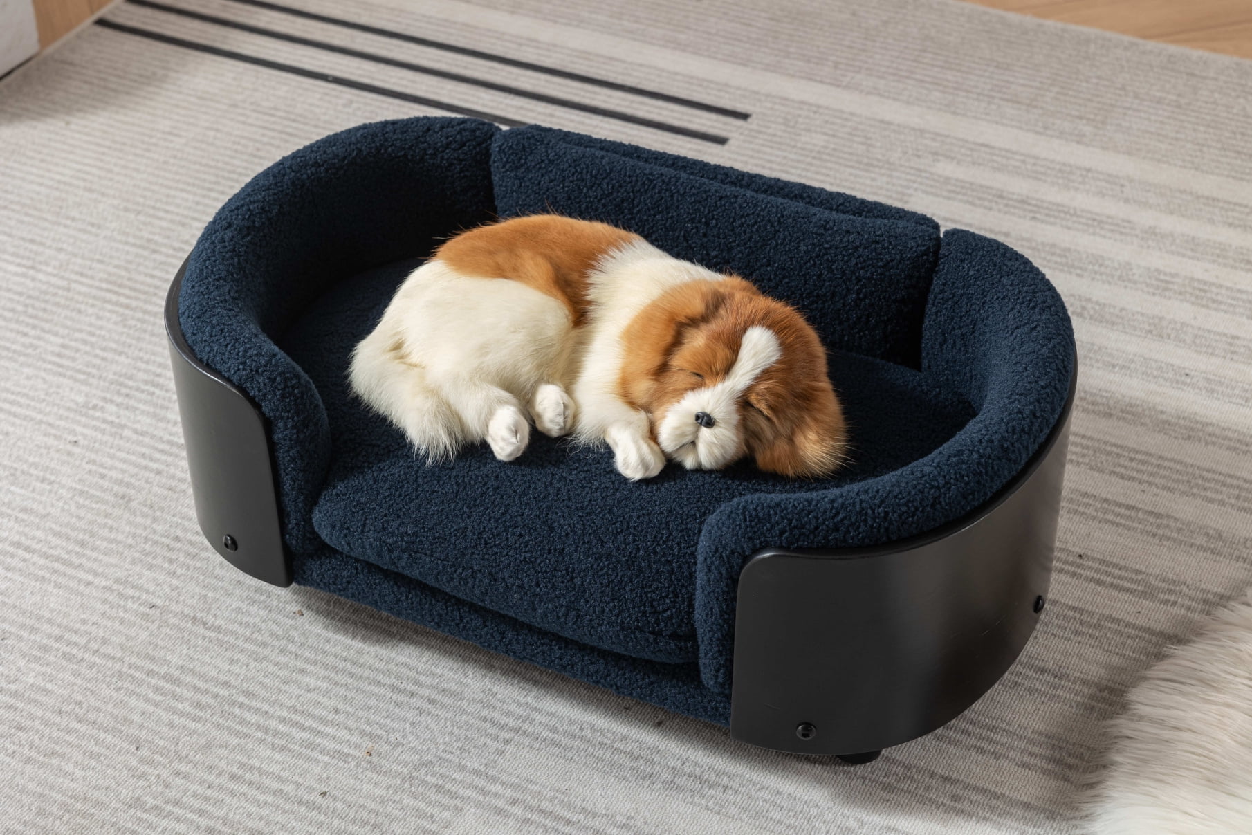 Pet Sofa, Small Size Scandinavian Style Elevated Dog Bed With Solid