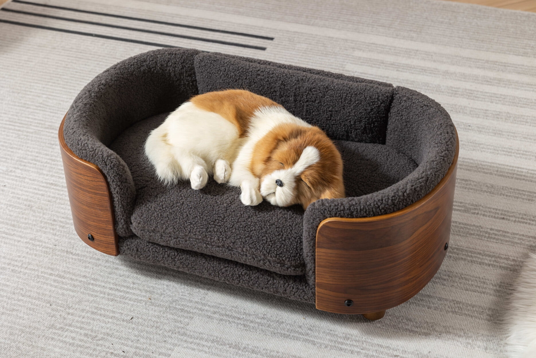 Pet Sofa, Small Size Scandinavian Style Elevated Dog Bed With Solid