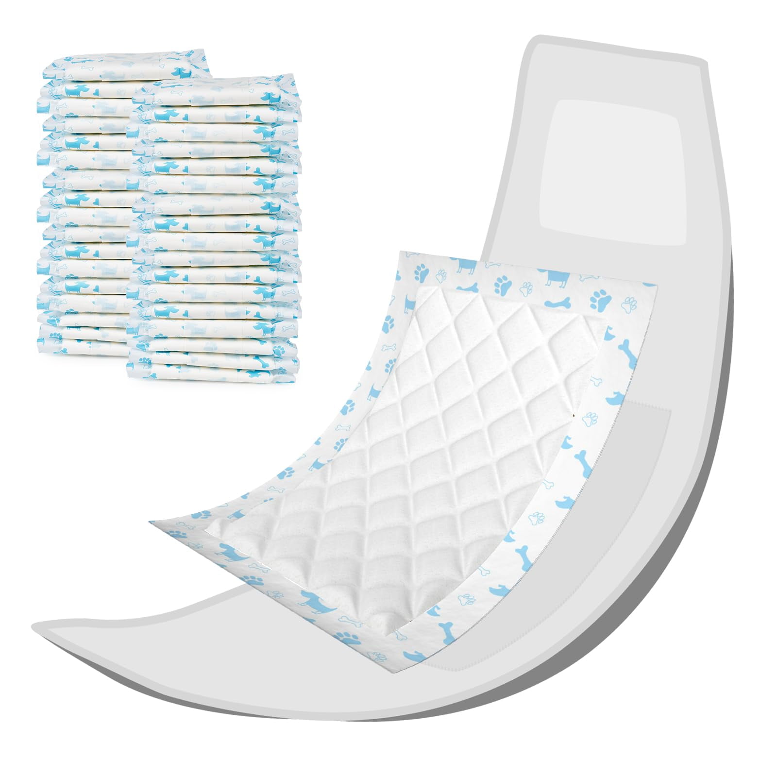 Pet Soft Disposable Dog MMF7 Diaper Liners Booster Pads Fit for Most