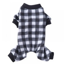 Pet Soft Pajamas Flannel Plaid PJs for Small Medium Dogs, Puppy Warm Costume Clothes