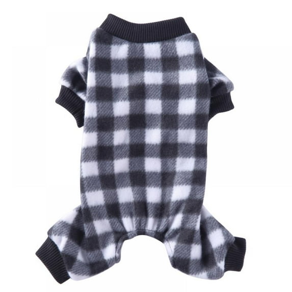 Pet Soft Pajamas Flannel Plaid PJs for Small Medium Dogs, Puppy Warm Costume Clothes