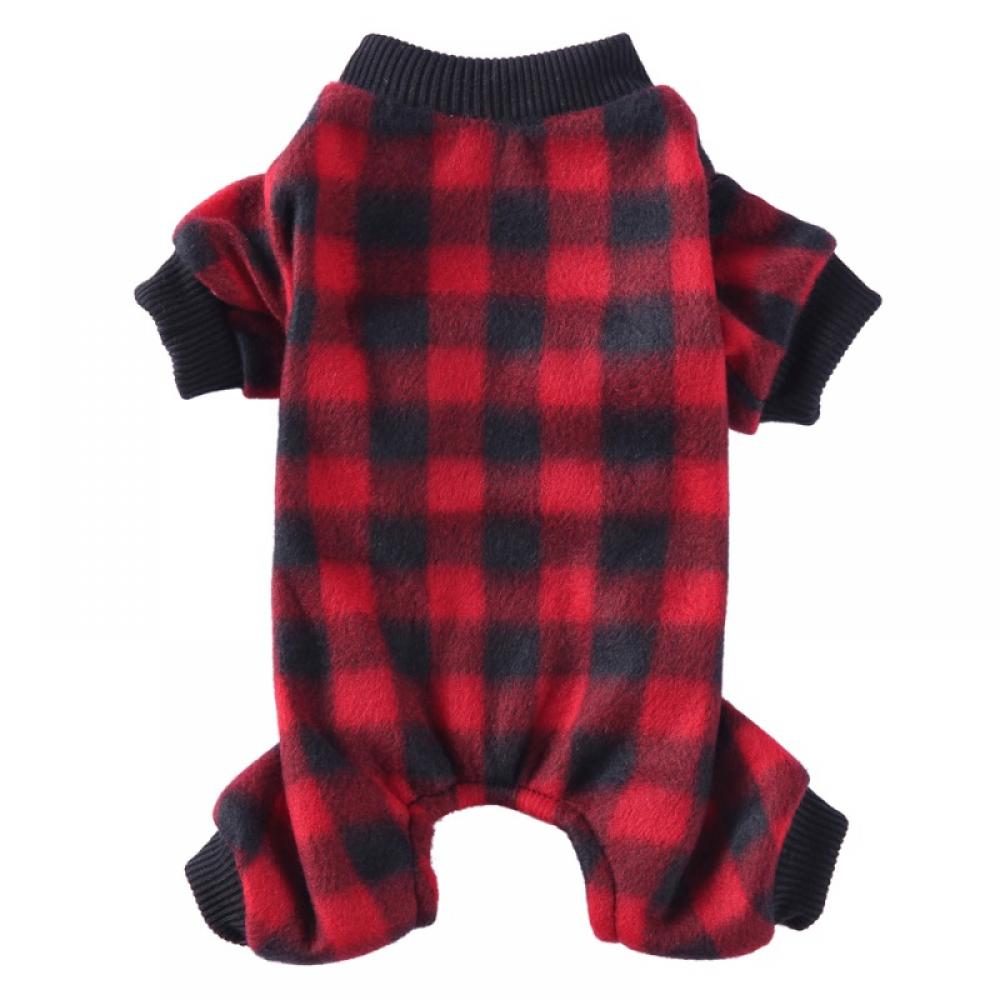 Pet Soft Pajamas Flannel Plaid PJs for Small Medium Dogs, Puppy Warm ...