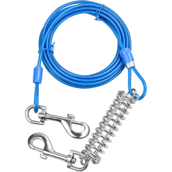 Pet Solution, Heavy Duty Dog Tie Out Cable with Safe Pet Movement, Strong Plastic-Coated Steel Cable for Easy Ground Attachment and Wide Application for Outdoor Activities
