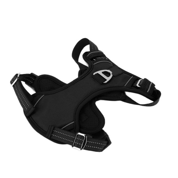 Pet Sports Chest Harness Reflective Adjustable Explosion Proof Breathable Sport Harness with Handle for Medium Large DogBlack S