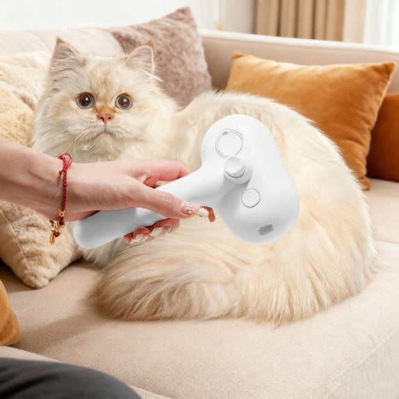 Pet Spray Comb with Double-Hole Humidification: Anti-Flying Hair Tool for Daily Cat Sofa Grooming & Tangled Fur Care