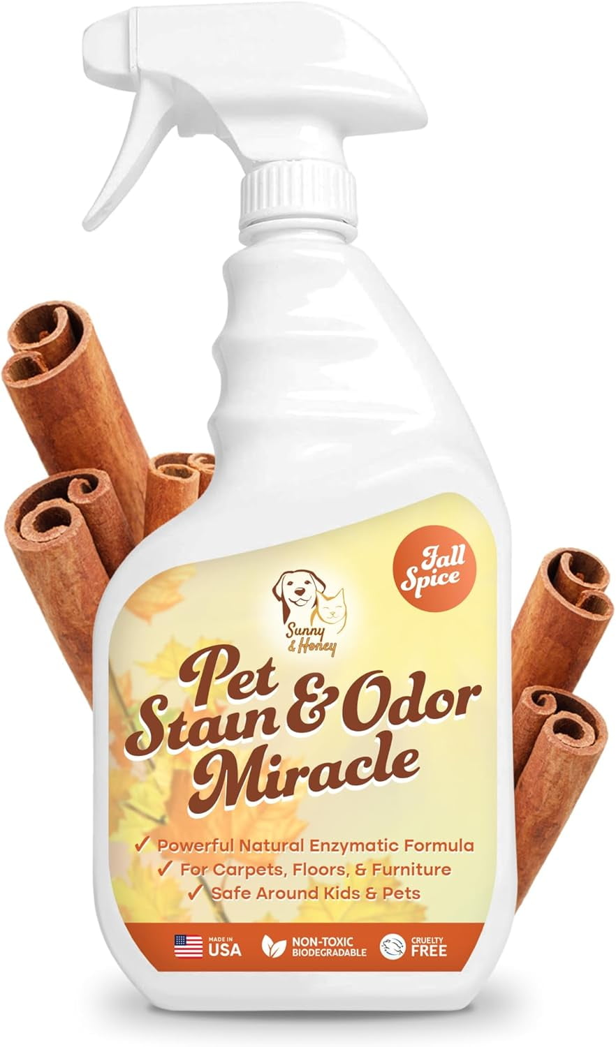 Pet Stain & Odor Miracle Enzyme Cleaner for Dog and Cat Urine, Feces