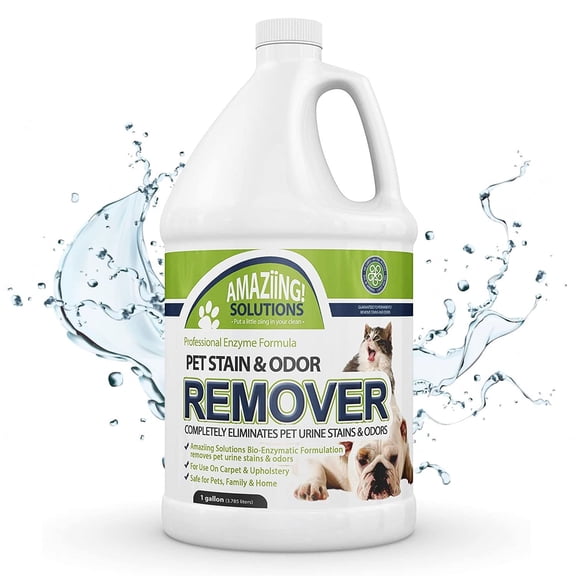 Pet Stain and Odor Remover - Enzyme Cleaner, Pet Urine Odor Eliminator Refill - Floor & Carpet Cleaner, Pet Deodorizers For Home, Fabric Freshener W/Fresh, Clean Scent, 1 Gallon