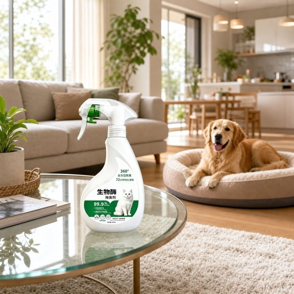 Pet Stain Remover Spray, Odor Eliminator for Carpets, Upholstery & Pet Bedding, Daily Deodorizer with Mild Ingredients