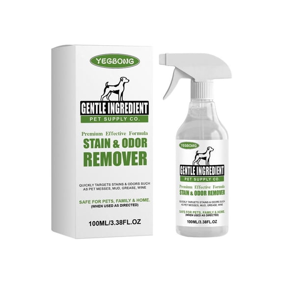 Pet Stain and Odor Remover Spray, Bio-Enzymatic Formula for Urine, Vomit & Stool, 100ml