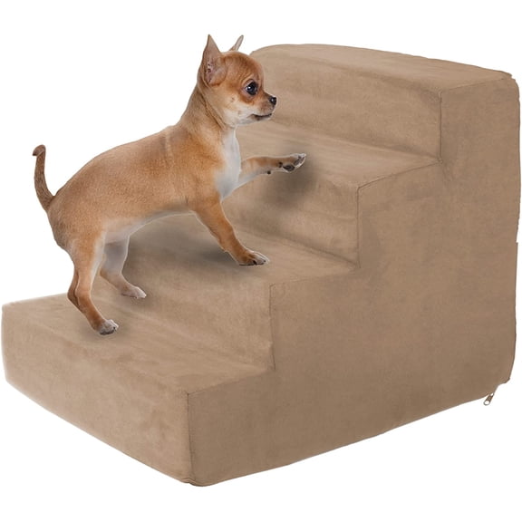 Pet Stairs Collection Foam Pet Steps for Small Dogs or Cats, Removable Cover Non-Slip Dog Stairs for Home and Vehicle by