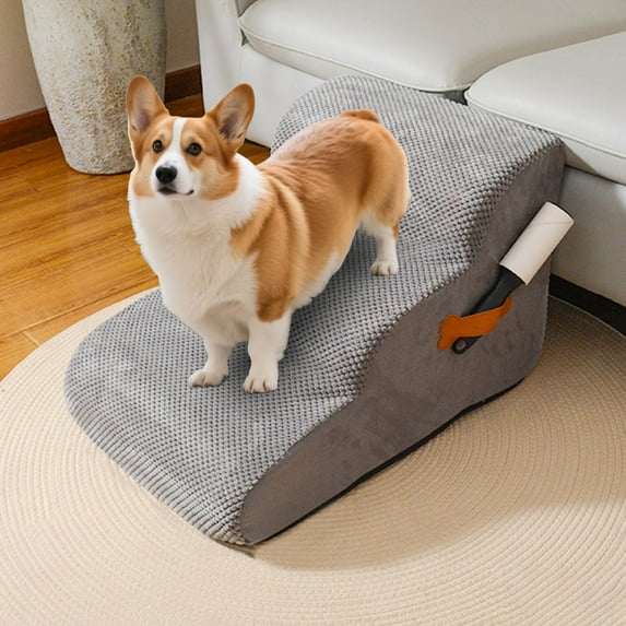 Pet Stairs for Small Dogs - High Density Dog Ramp with Non- Surface - Dog Steps for High Beds, Couches & Cars - Removable Washable Cover for Older Dogs & Cats(21.65*15.75*13.78Inch)