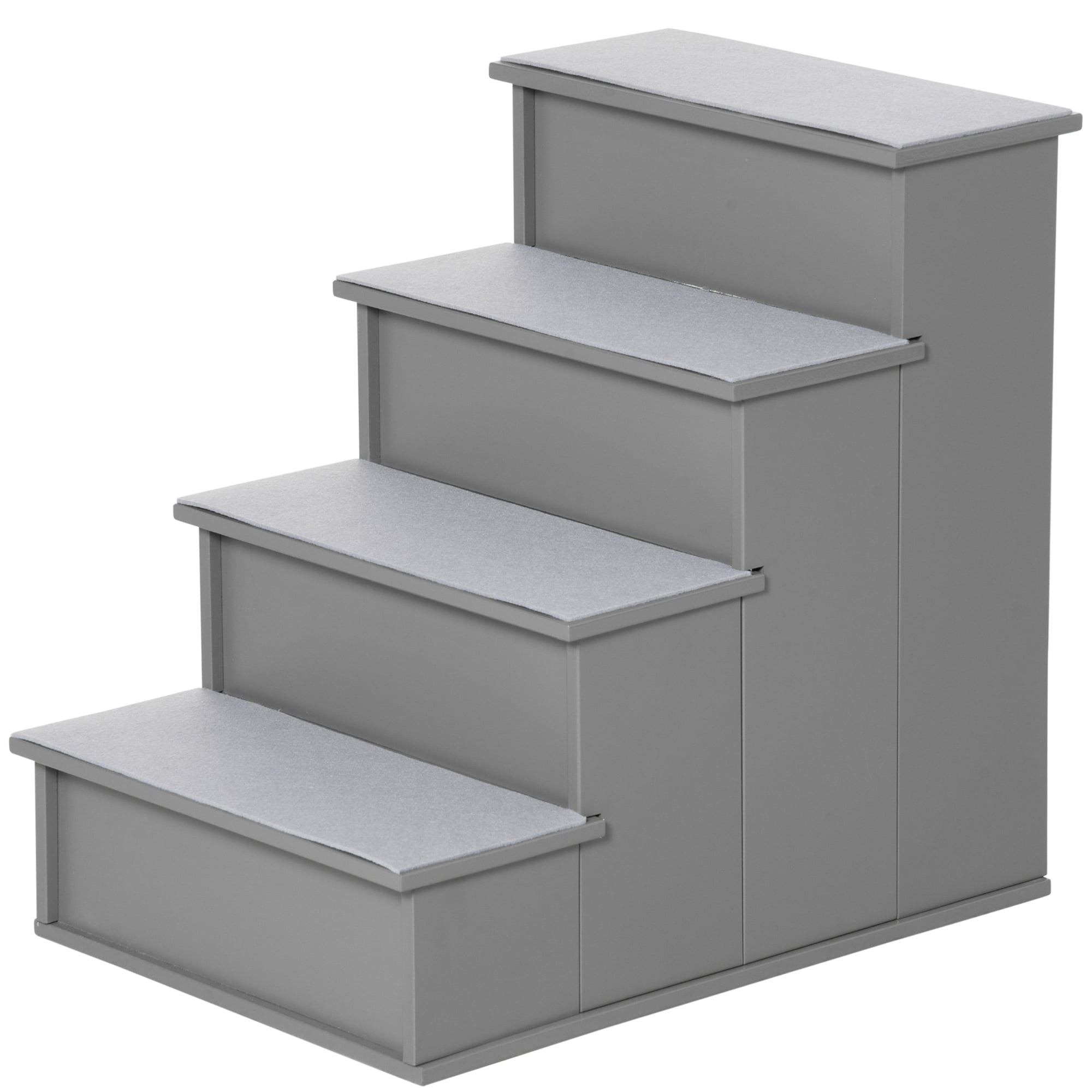 Pet Stairs, Small Pet Steps with Cushioned Removable Covering for Dogs and Cats Up To 22 Lbs., Grey