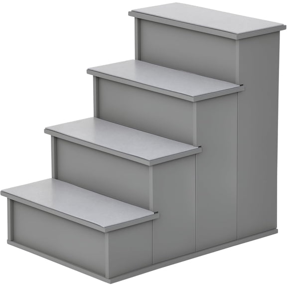 Pet Stairs, Small Pet Steps with Cushioned Removable Covering for Dogs and Cats Up to 22 Lbs., Grey